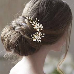 img 2 attached to JONKY Bride Gold Crystal Hair 👰 Comb: Stunning Rhinestone Hair Accessories for Wedding