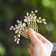 jonky bride gold crystal hair 👰 comb: stunning rhinestone hair accessories for wedding logo