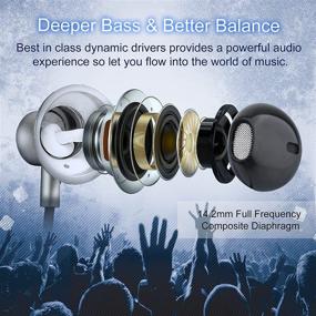 img 3 attached to 🎧 Grey XINLIANG USB C Earbuds - Type C Headphones Wired with Microphone, Volume Control - C Port Earphones for Samsung Galaxy s21 Ultra 5G, s20 FE, Note 20/10, iPad Pro 2018, Google Pixel, Mac Book