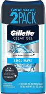 🌊 gillette endurance antiperspirant / deodorant, cool wave clear gel: ultimate protection in 2-pack logo