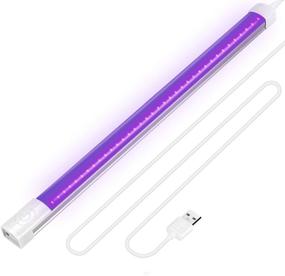 img 4 attached to Moobibear LED Blacklight Bar - 6W Portable Touch Sensitive Fixture, Low Voltage DC 5V for Poster, Paint Art, Bedroom, Halloween Parties