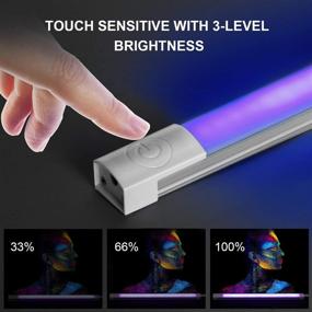 img 3 attached to Moobibear LED Blacklight Bar - 6W Portable Touch Sensitive Fixture, Low Voltage DC 5V for Poster, Paint Art, Bedroom, Halloween Parties