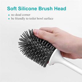 img 2 attached to 🚽 Wimaha 360 Degree Cleaning Silicone Bristle Toilet Brush Set - Efficient Bathroom Cleaning Tool