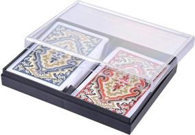 img 2 attached to Neasyth Waterproof Plastic Playing Cards: 2 Decks for Magic Props, Pool Beach Water Games - Standard Index-C