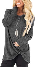img 4 attached to Bloggerlove Knotted Blouses Pullover Sweatshirt Outdoor Recreation for Hiking & Outdoor Recreation Clothing