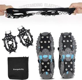 img 1 attached to 👣 EnergeticSky Ice Cleats Spikes Crampons and Tread: Innovative Winter Safety Solution for Outdoor Activities, Slippery Terrain - Available on Amazon!