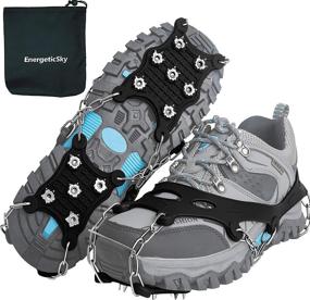 img 4 attached to 👣 EnergeticSky Ice Cleats Spikes Crampons and Tread: Innovative Winter Safety Solution for Outdoor Activities, Slippery Terrain - Available on Amazon!