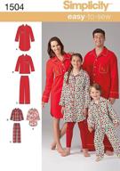 👕 simplicity 1504: sewing patterns for matching pajamas in child's, teen's, and adult's sizes xs-xl logo