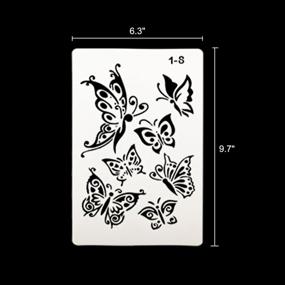 img 3 attached to 🎨 DEPEPE 12pcs Plastic Stencils for Journal Painting Craft, Size: 6.3x9.7 Inches