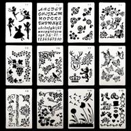 🎨 depepe 12pcs plastic stencils for journal painting craft, size: 6.3x9.7 inches logo
