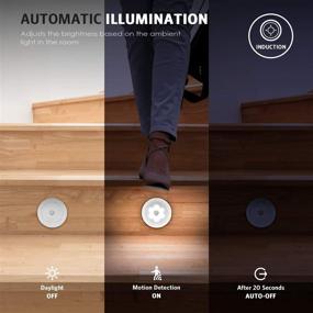 img 2 attached to 🔦 AMIR Motion Sensor Light - Rechargeable LED Night Light with USB Cable Auto/On/Off, 3 Modes, Step Lights, Wall Light for Hallway, Closet, Stairs, Bedroom - Pack of 3, White