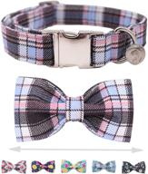 🐶 dogwong cotton dog collar with bowtie: floral pet accessory for size-adjustable comfort logo