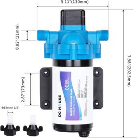 img 2 attached to 💦 Industrial Water Pressure Pump, 115V 3.3 GPM 45 PSI Water Diaphragm Pump for Bathroom Sprinkler Faucet Agricultural Irrigation - DC HOUSE 33-Series