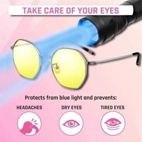 img 2 attached to 👓 KLIM Juliette: 2021 Blue Light Blocking Glasses for Women - Reduce Eye Strain, Fatigue & UV Protection