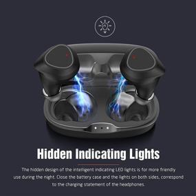 img 1 attached to Top-Notch Bluetooth 5.0 TWS True Wireless Earbuds: Immersive Deep Bass, 🎧 Long Playback, IPX4 Waterproof, Mic - Ideal for Home, Office, Sports, Gym