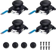 🎮 4-pack joycon joystick replacement kit for switch joy-con controller & switch lite - left/right analog thumbstick replacement with thumbstick grips, screws for enhanced gaming experience logo