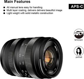 img 1 attached to 📷 Meike 25mm F2.0 APS-C Large Aperture Wide Angle Lens for Sony E Mount Mirrorless Cameras: NEX 3 3N 5 5T 5R 6 7 A6400 A5000 A5100 A6000 A6100 A6300 A6500 A6600 - Manual Lens