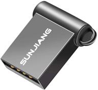 💽 sunjiang супер-мини usb-флеш-накопитель 32 гб - металлическая маленькая usb2.0 флешка, usb-накопитель, флешка-ключ, usb-накопитель с наконечником-ключом низкого профиля (темно-серый) логотип