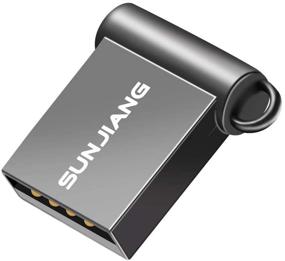 img 4 attached to 💽 SUNJIANG Супер-мини USB-флеш-накопитель 32 ГБ - Металлическая маленькая USB2.0 флешка, USB-накопитель, флешка-ключ, USB-накопитель с наконечником-ключом низкого профиля (темно-серый)