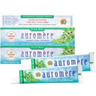🌿 auromere herbal toothpaste fresh mint - vegan, natural, non-gmo, fluoride-free, gluten-free, with neem & peelu, 4.16 oz (2 pack) logo