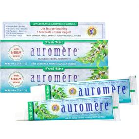 img 4 attached to 🌿 Auromere Herbal Toothpaste Fresh Mint - Vegan, Natural, Non-GMO, Fluoride-Free, Gluten-Free, with Neem & Peelu, 4.16 oz (2 Pack)