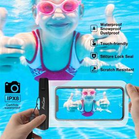 img 2 attached to 📱 ProCase 7-Inch Universal Waterproof Pouch, Cellphone Dry Bag Underwater Case for iPhone 13 Pro Max/12 11 Pro Max/Xs Max/XR/8 Plus/Mini, Galaxy S21 Ultra A42, Moto, Pixel - 3 Pack (Teal/Pink/Black)