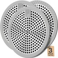 🛁 3-pack stainless steel + silicone shower drain hair catcher and bathtub drain cover - large 4.5 inch - grey - for optimal bathroom and kitchen drain protection logo