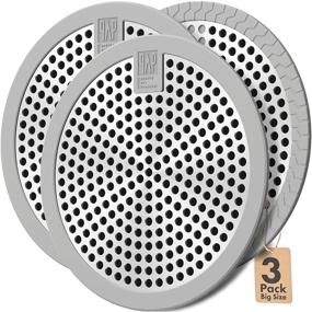 img 4 attached to 🛁 3-Pack Stainless Steel + Silicone Shower Drain Hair Catcher and Bathtub Drain Cover - Large 4.5 Inch - Grey - for Optimal Bathroom and Kitchen Drain Protection