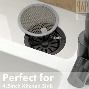 img 1 attached to 🛁 3-Pack Stainless Steel + Silicone Shower Drain Hair Catcher and Bathtub Drain Cover - Large 4.5 Inch - Grey - for Optimal Bathroom and Kitchen Drain Protection