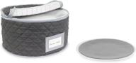 🍽️ quilted china dinner plate storage case - gray - 12" x 7" - includes 12 felt separators логотип