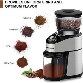 img 2 attached to 12-Setting Electric Burr Coffee Grinder: Automatic Mill for 2-12 Cups, Stainless Steel, Precise Grind Settings
