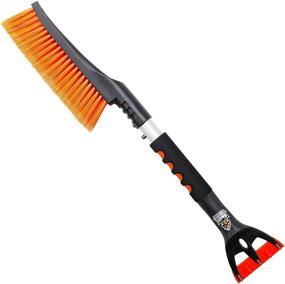 img 4 attached to ❄️ Compact Snow Brush with Ice Scraper for Car Windshield - 24” Snow Moover - Comfortable Foam Grip - Detachable Scraper - No Scratch - Bristle Head - Durable Aluminum Body - SUV Window Tool - Vehicle