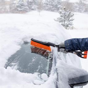 img 3 attached to ❄️ Compact Snow Brush with Ice Scraper for Car Windshield - 24” Snow Moover - Comfortable Foam Grip - Detachable Scraper - No Scratch - Bristle Head - Durable Aluminum Body - SUV Window Tool - Vehicle