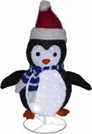 🐧 2-foot christmas folding outdoor penguin yard decoration with hat and led lights - low voltage plug for holiday, party, christmas, courtyard, and garden logo