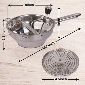 img 1 attached to 🍲 Bezrat Stainless Steel Kitchen Food Mill with 3 Discs for Mashing, Straining, and Grating Fruits and Vegetables - Easy to Clean and Durable Quality