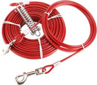 🐶 xmsound dog tie-out cable kit - red, 100ft heavy-duty cable with 10ft runner for dogs up to 125lbs logo