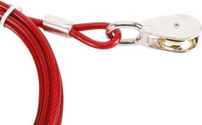 img 1 attached to 🐶 XMsound Dog Tie-Out Cable Kit - Red, 100ft Heavy-Duty Cable with 10ft Runner for Dogs up to 125lbs