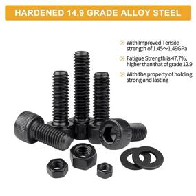 img 2 attached to 🔩 VIGRUE 1235PCS M2 M3 M4 M5 Screws Assortment: Premium Grade Alloy Steel, Hex Socket Head Cap Screws and Bolts Kit with Nuts, Washers, and Allen Wrench in a Black Box