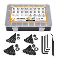 🔩 vigrue 1235pcs m2 m3 m4 m5 screws assortment: premium grade alloy steel, hex socket head cap screws and bolts kit with nuts, washers, and allen wrench in a black box логотип