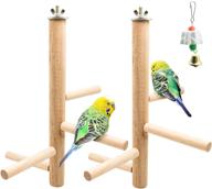 🐦 s-mechanic 2pcs bird perch: natural wooden branches for small to medium parrots in cages - ideal toys for budgies, parakeets, cockatiels, conures, and lovebirds logo