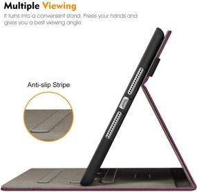 img 2 attached to 📱 Fintie Folio Case for iPad 9th / 8th / 7th Gen (2021/2020/2019) 10.2 Inch - Purple Multi-Angle Viewing Stand, Pocket & Pencil Holder