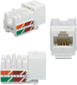 img 3 attached to 🔌 25-Pack UL Listed VCE 90-Degree Cat6A Keystone Jacks: High-Speed Ethernet UTP Connectivity
