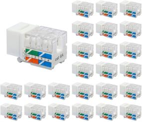 img 4 attached to 🔌 25-Pack UL Listed VCE 90-Degree Cat6A Keystone Jacks: High-Speed Ethernet UTP Connectivity