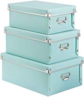 foldable storage box with lids and handles - 3 in 1 set, multiple sizes - ideal for clothes, toys, cosmetics, books ... логотип