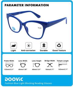 img 3 attached to 👓 Doovic 4-Pack Blue Light Blocking Reading Glasses for Women, Anti Eyestrain Computer Readers, New Classic Style with Spring Hinge, 2.5 Strength