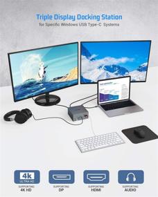 img 3 attached to 🔌 TOTU USB-C Triple Display Docking Station: 4K@30Hz, Charging, MacBook Pro & Windows Support, 2 HDMI, 1 DP, 7 USB Ports, 60W USB PD, MacOS Mirror Mode
