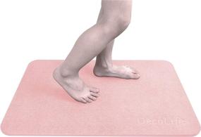 img 4 attached to 💗 DecoLife Quick Dry Pink Diatomaceous Earth Bath Mat - Absorbent Nonslip Bathroom Floor Mat for Kids and Elderly