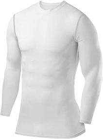 img 4 attached to Enhance Performance and Comfort with PowerLayer Men's and Boys' Long Sleeve Compression Baselayer Top - Crew Neck/Mock Neck