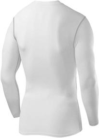 img 3 attached to Enhance Performance and Comfort with PowerLayer Men's and Boys' Long Sleeve Compression Baselayer Top - Crew Neck/Mock Neck
