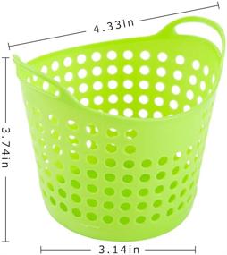 img 3 attached to 🖍️ 12 Pcs Round Pencil Basket - Colorful Plastic Mesh Bins for Classroom and Office Organization